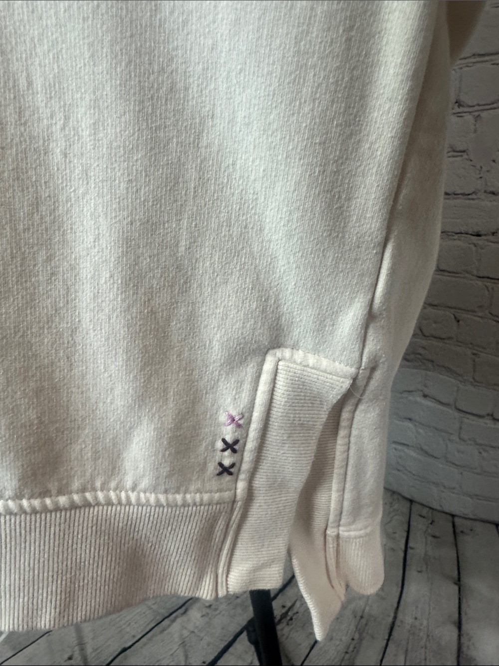 Scotch & Soda embroidered puff-sleeve cream sweatshirt Size L Large - Picture 5 of 7